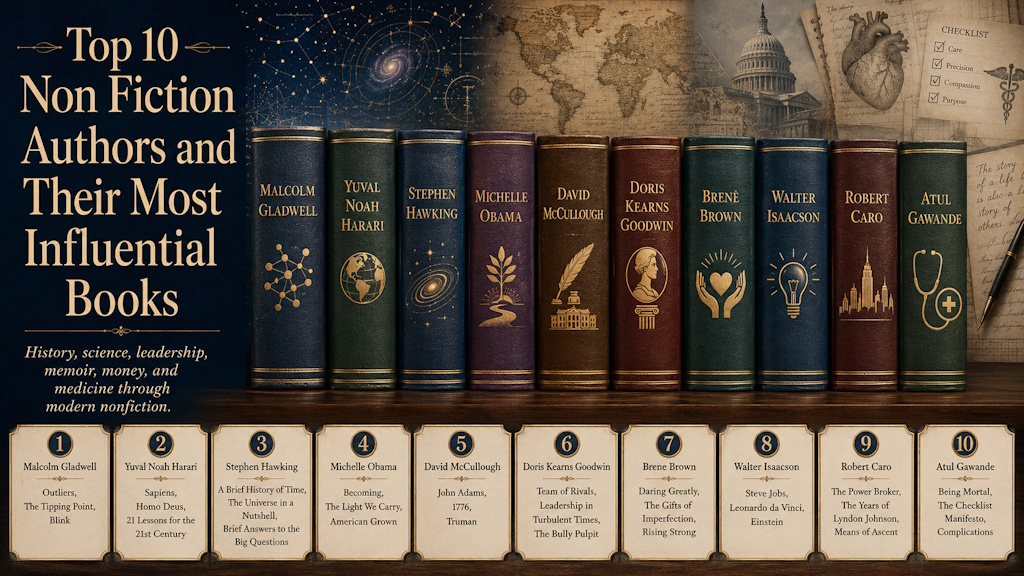 Top 10 Non-Fiction Authors and Books